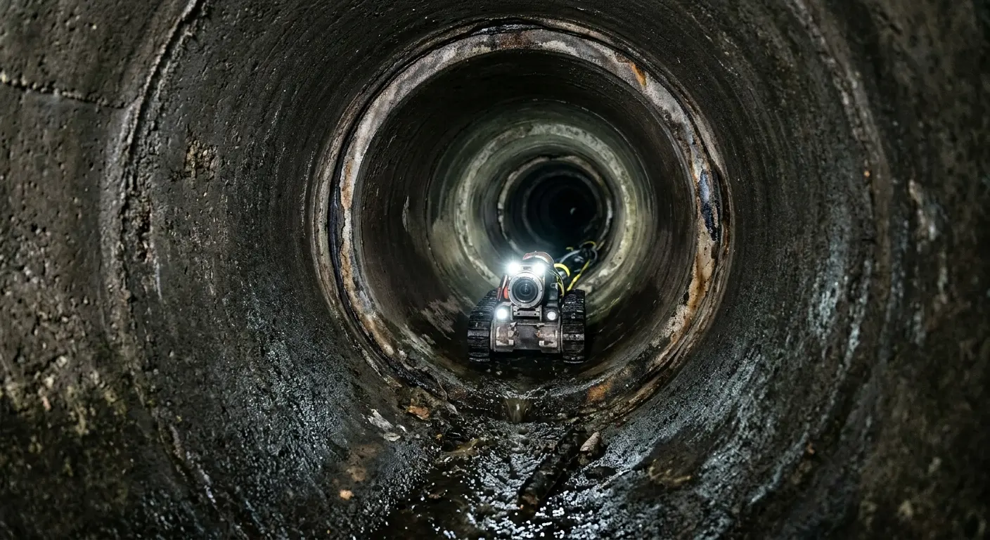 Robotic sewer camera inspecting pipe interior for Drain Snake Service in Benbrook